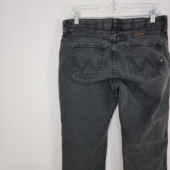 Wrangler Q-Baby No Gap Waist Washed Black Bootcut Jeans Size 9/10 - Picture 9 of 15